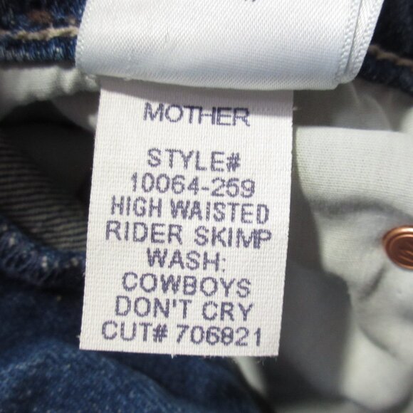 NWT Mother High Waisted Rider Skimp in Cowboys Don't Cry Straight Jeans 34 - Picture 5 of 9